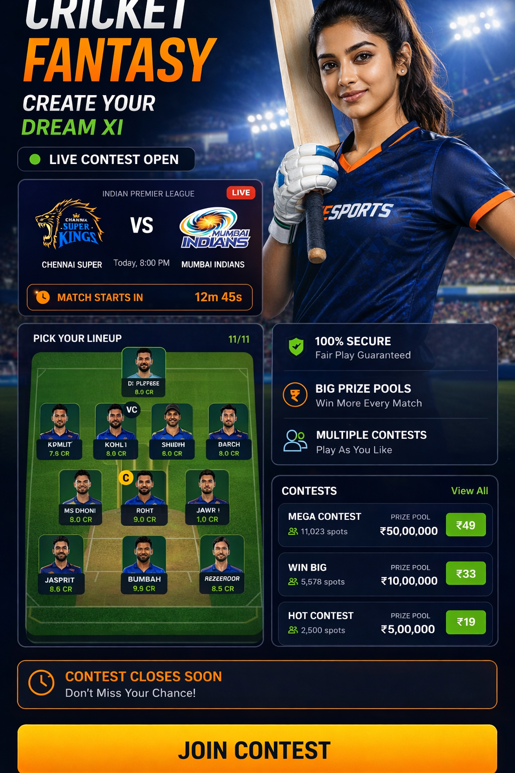 Come App Club cricket matchday visual