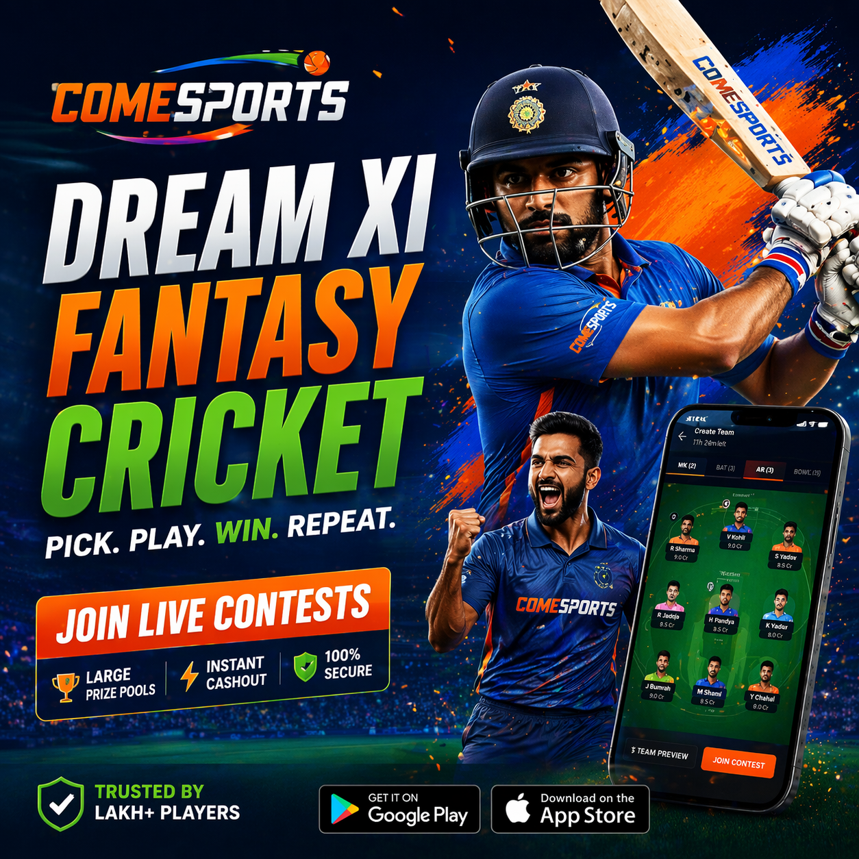 Come App Club fantasy sports main visual